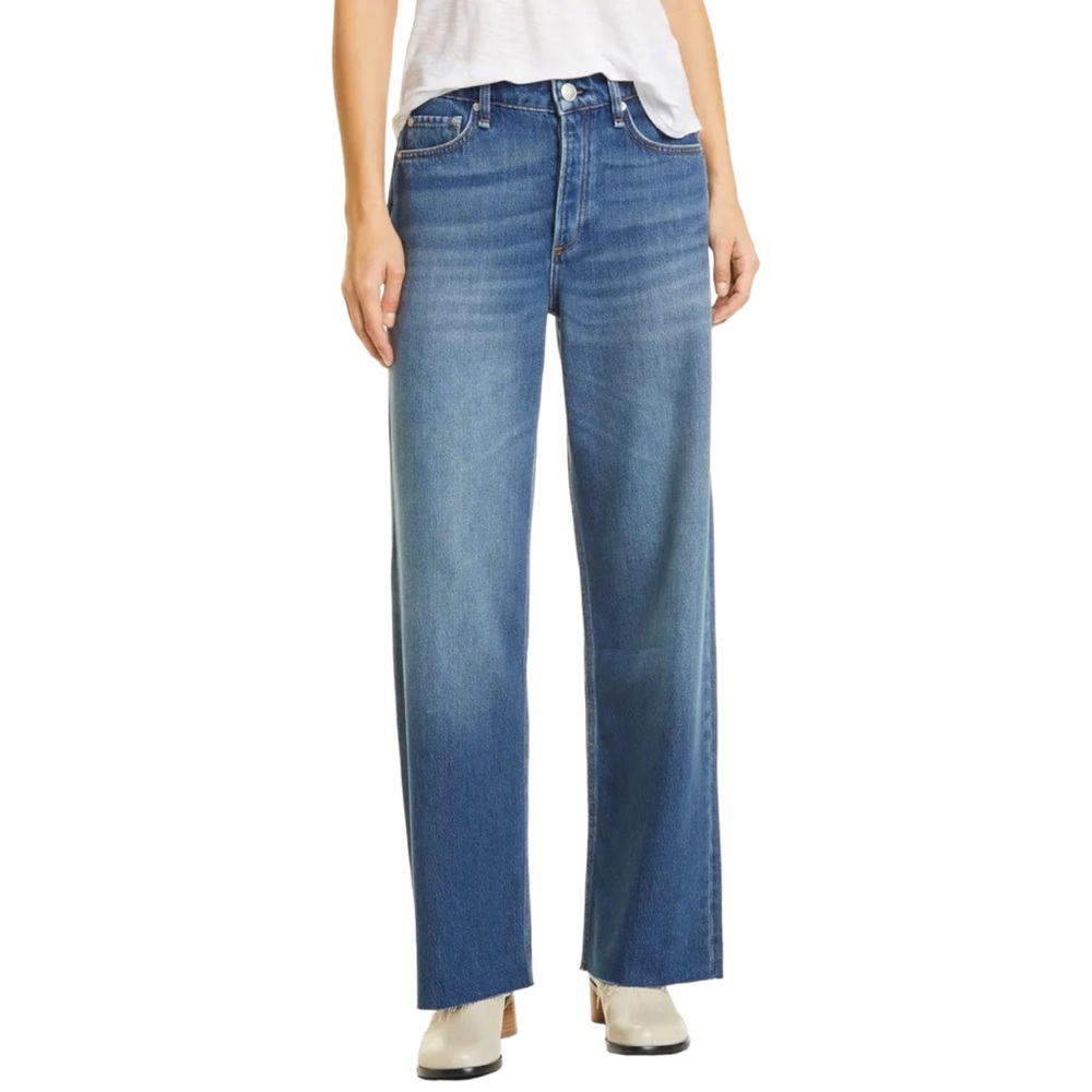 Rag & Bone Logan Wide Leg Jeans in Jasper Wash Sz 25